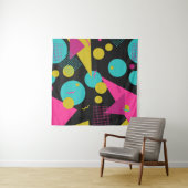 レトロ80sメンフィス幾何デザイン タペストリー (インサイチュ(横))