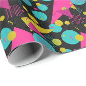レトロ80sメンフィス幾何デザイン ラッピングペーパー (ロールコーナー)