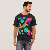 レトロ80sメンフィス幾何デザイン tシャツ (正面フル)
