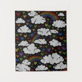 レトロ80sレインボーハート タペストリー (正面)