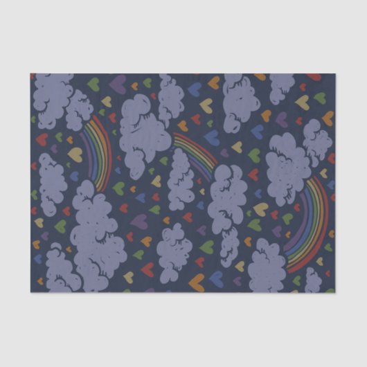 レトロ80sレインボーハート 薄葉紙 (正面)