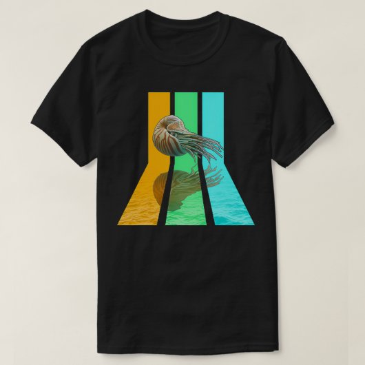 レトロ80sヴィンテージスタイルノーチラス tシャツ (デザイン正面)