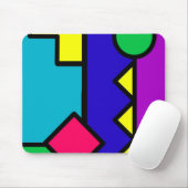 レトロ80s色のブロック マウスパッド (マウス)