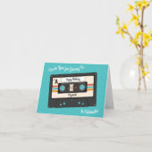 レトロ80's90's カセットテープ ミュージック バースデーパーティー カード (黄色い花)