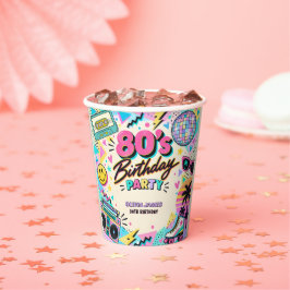レトロ80's 誕生日 紙コップ