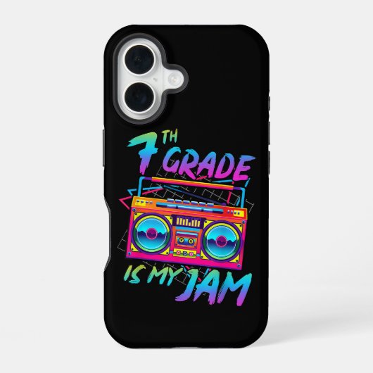 レトロ80s 7年生が大好き バックトゥスクール iPhone 16ケース (裏面)
