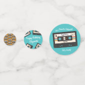 レトロ80's 90'sカセットテープ音楽誕生日パーティー コンフェッティ (正面)