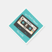 レトロ80's 90'sカセットテープ音楽誕生日パーティー スタンダードカクテルナプキン (角)