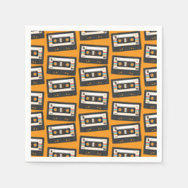 レトロ80's 90'sカセットテープ音楽誕生日パーティー スタンダードカクテルナプキン