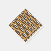 レトロ80's 90'sカセットテープ音楽誕生日パーティー スタンダードカクテルナプキン (角)