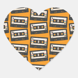 レトロ80's 90'sカセットテープ音楽誕生日パーティー ハートシール