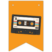 レトロ80's 90'sカセットテープ音楽誕生日パーティー バンティングフラッグ (第1の旗)
