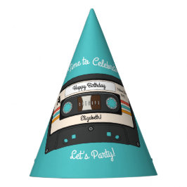 レトロ80's 90'sカセットテープ音楽誕生日パーティー パーティーハット