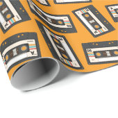 レトロ80's 90'sカセットテープ音楽誕生日パーティー ラッピングペーパー (ロールコーナー)