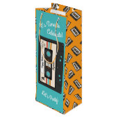 レトロ80's 90'sカセットテープ音楽誕生日パーティー ワインギフトバッグ (裏面アングル)