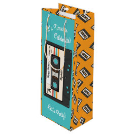 レトロ80's 90'sカセットテープ音楽誕生日パーティー ワインギフトバッグ