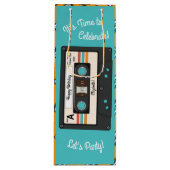 レトロ80's 90'sカセットテープ音楽誕生日パーティー ワインギフトバッグ (正面)