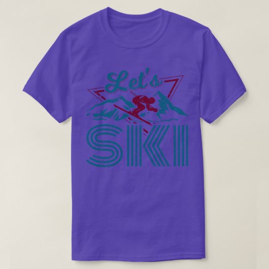 レトロ80s 90sスキーウェアforスキーヤーウィンタースキー tシャツ (デザイン正面)
