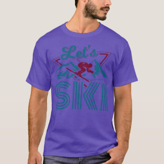 レトロ80s 90sスキーウェアforスキーヤーウィンタースキー tシャツ