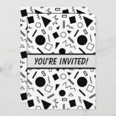 レトロ80s / 90sスタイル幾何形状招待状 招待状 (正面/裏面)