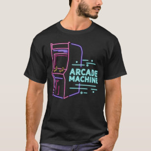 レトロ80s 90sネオンアーケードマシンアーケードキャビネット tシャツ