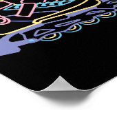 レトロ80s 90sネオンインラインスケート ポスター (角)