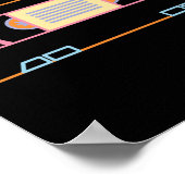 レトロ80s 90sネオンビデオテープVhs ポスター (角)