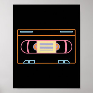 レトロ80s 90sネオンビデオテープVhs ポスター