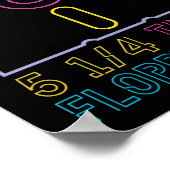 レトロ80s 90sネオンフロッピーディスク ポスター (角)