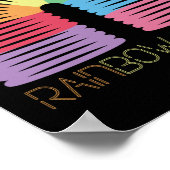 レトロ80s 90sネオンレインボー春 ポスター (角)