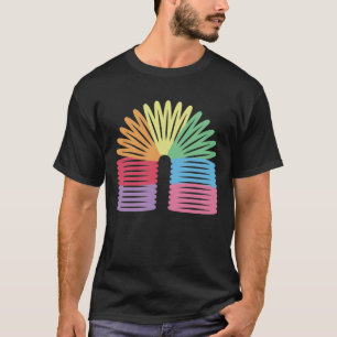 レトロ80s 90sネオンレインボー春 tシャツ