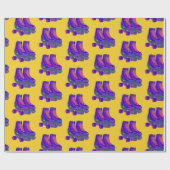 レトロ80s 90sローラーのスキートパターン(黄色) ラッピングペーパー (フラット)