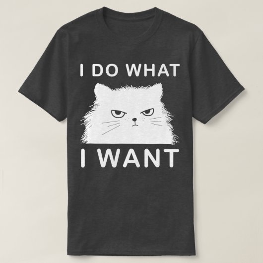 レトロ80s 90s猫好きおもしろいI Do What I Want Ca Tシャツ (デザイン正面)