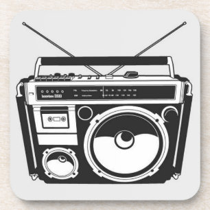 レトロ80s Boomboxグレー コースター