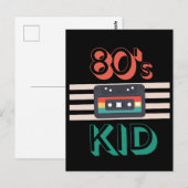 レトロ80'S KID – カセット愛好家 ポストカード (正面/裏面)