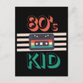 レトロ80'S KID – カセット愛好家 ポストカード (正面)