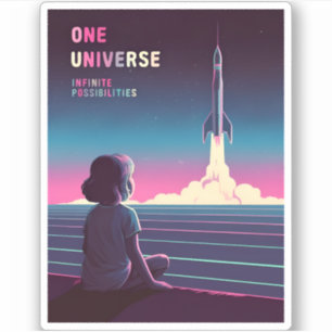 レトロ80s LoFi Vaporwave宇宙探索 シール