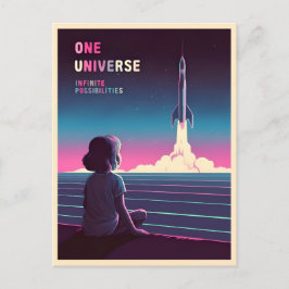 レトロ80s LoFi Vaporwave宇宙探索 ポストカード