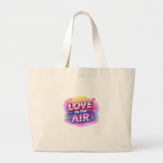 レトロ80's Love In The Air バレンタイン ラバーキャンドル ラージトートバッグ