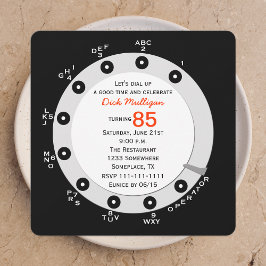 レトロ85th誕生日パーティー招待ロータリダイヤル 招待状