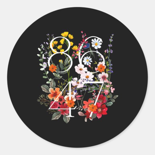 レトロ8647フローラアンチトランプ政自由主義の治家 ラウンドシール (正面)