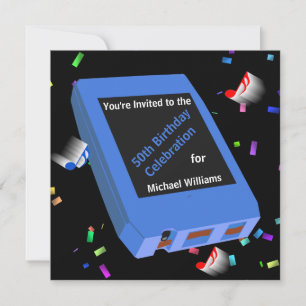 レトロ8-Track 50誕生日 招待状