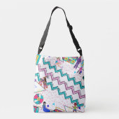 レトロ90のトートバッグ/スケート/ブーメボックスカラフル/ クロスボディバッグ (裏面)