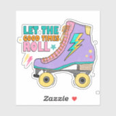 レトロ90のネオンローラーがグッドタイムを滑転がる シール (シート)