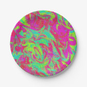 レトロ90のパーティーカラフルケーキプレート ペーパープレート (正面)