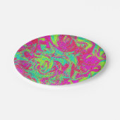 レトロ90のパーティーカラフルケーキプレート ペーパープレート (アングル)