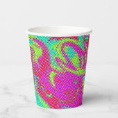 レトロ90のパーティーカラフルスワール紙カップ 紙コップ (裏面)