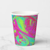 レトロ90のパーティーカラフルスワール紙カップ 紙コップ (正面)