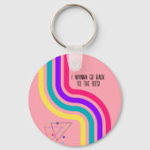 レトロ90のパーティーピンクノスタルジック誕生日 キーホルダー (裏面)