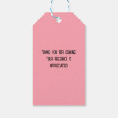 レトロ90のパーティーピンクノスタルジック誕生日 ギフトタグ (裏面)